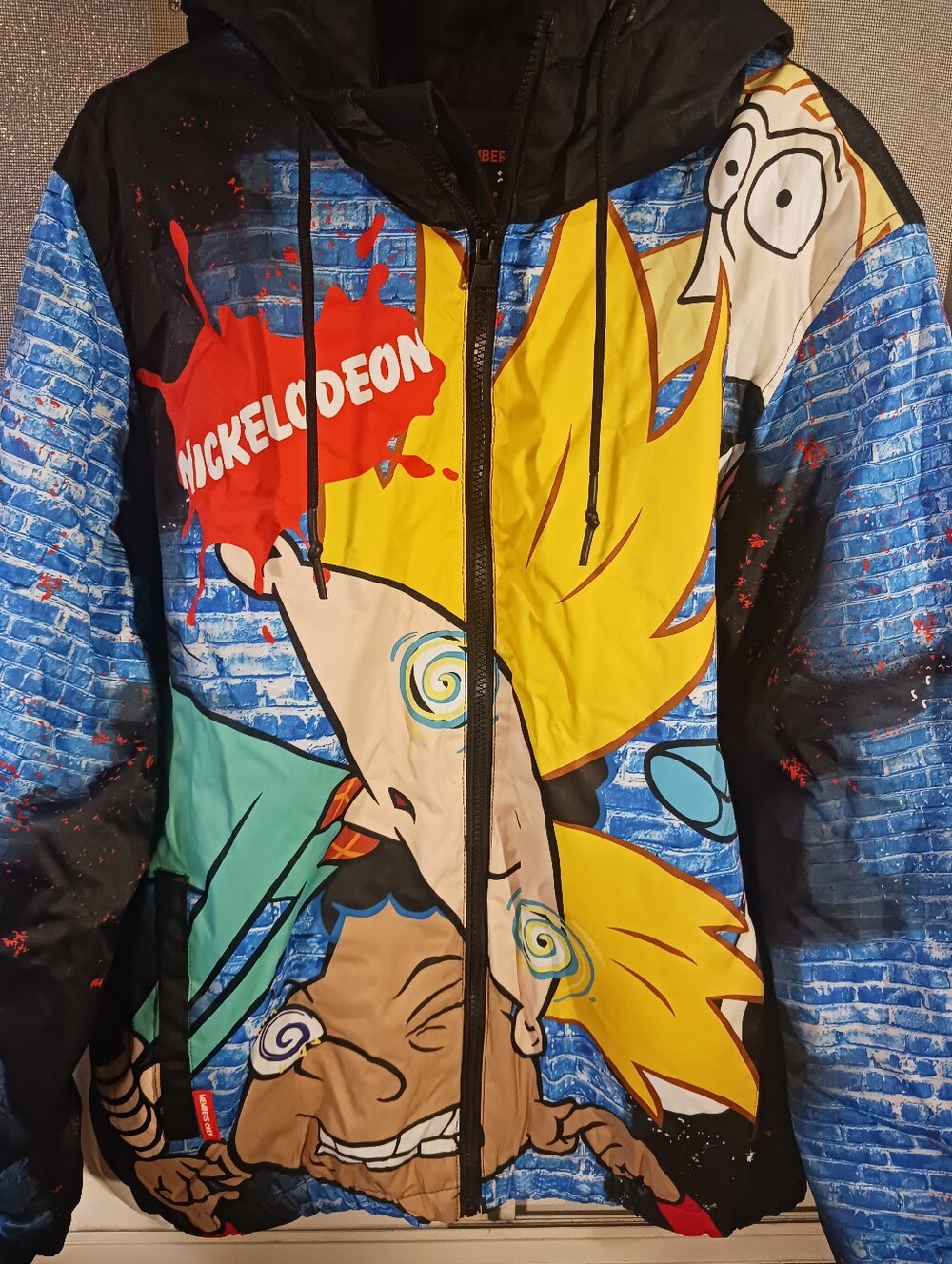 MEMBERS ONLY NICKELODEON Hey Arnold Cartoon Jacket Coat Mens Large